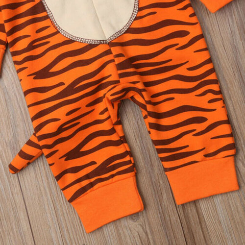 Kleinkind Baby Strampler mit Kapuze Overall Cartoon Tiger Junge Mädchen Kostüm Cosplay Kind - Bild 9 von 10