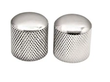 Guitar Volume Tone Knobs Metric Dome Control Metal for Tele Electric Bass Chrome