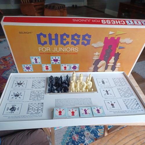 Vintage 1965 Selright Chess For Juniors Complete Nice Selchow & Righter Company - 第 1/12 張圖片