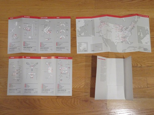 Northwest Airlines Worldwide Route System Folder with Airport Diagrams 1990 = - Bild 2 von 6