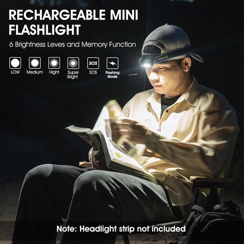 Mini torcia ricaricabile E7 1800 lumen con magnete super luminosa 6 modalità - Foto 5 di 8