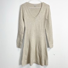 Chelsea28 Sweater Dress Womens Size XS Oatmeal Beige Long Sleeve VNeck
