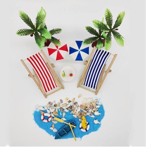 Casa delle Bambole 1:12 Stile Spiaggia Decorazione 18 Pezzi Mare Fai da Te Ornamento Accessori - Foto 4 di 6