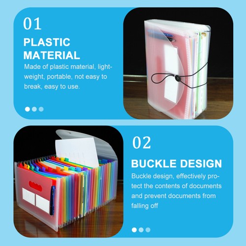 Transparent Organ Bag Pockets File Organizer Receipt Folders Office Miss - Picture 4 of 12