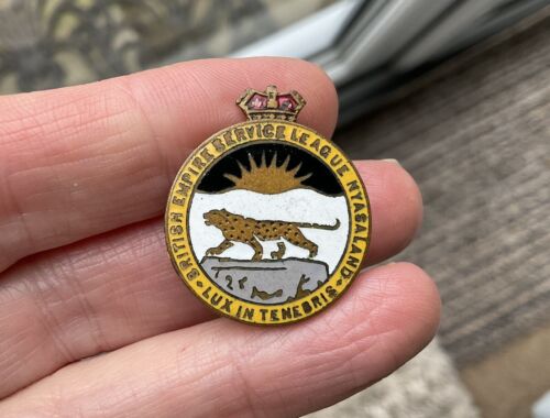 Vintage British empire Service League Nyasaland Enamel Badge Africa Military - Picture 4 of 9