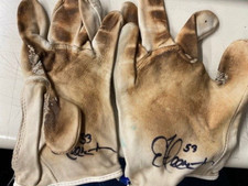 GAME USED ERIC HILLMAN NY METS BATTING GLOVES
