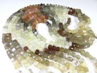 Natural Multi Color Moonstone 5.5 mm Box Cube Faceted Gemstone Beads 10" Strand