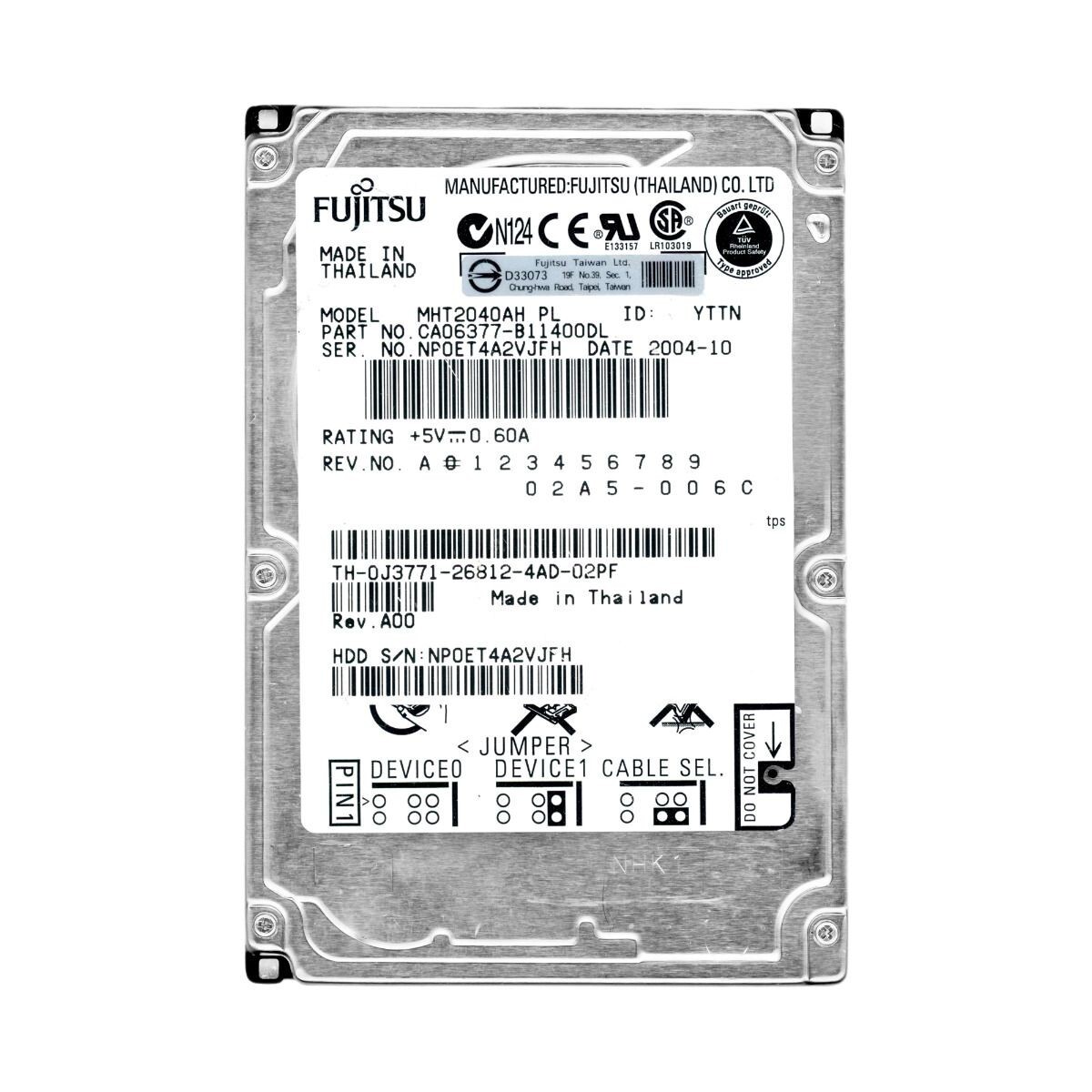 Fujitsu 40GB Internal 5400RPM 2.5