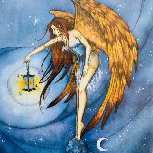 Dream Moon Night Laterne Fairy Print signiert und nummeriert von Amy Brown 2001 - Bild 5 von 7