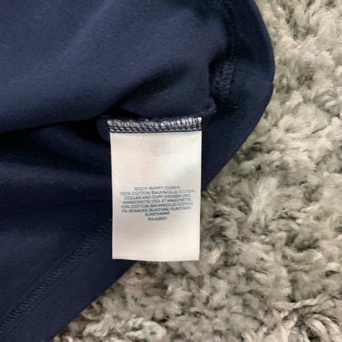 Lands End camicia uomo piccola blu navy manica lunga collo alto pullover casual adulto - Foto 7 di 10