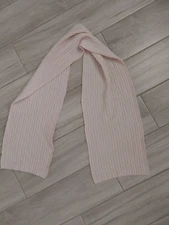 Baby Pink Super Soft Ribbed Knit Oblong Neck Scarf.     Size 52x9