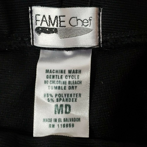 Women Chef Capri Medium Black Knit PullOn Fame Fabrics Elastic Waist 30"W x 22"I - Picture 7 of 7