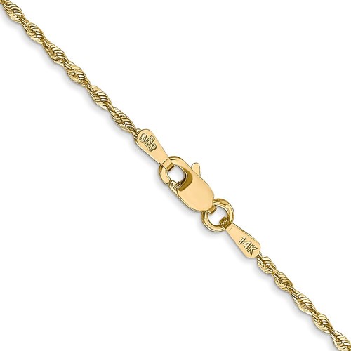 Real 14K Yellow Gold 1.5mm Diamond Cut Rope Chain; 18 inch; Lobster Clasp - Picture 3 of 7