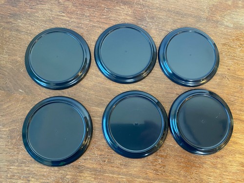 Vintage Mid Century Lacquered Coaster Set W/ Storage Box Xmas Gold & Green - Picture 3 of 9