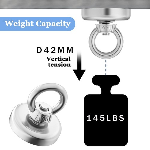 Super Strong Neodymium Fishing Magnet with Eyebolt for Salvage Recovery - Picture 4 of 26