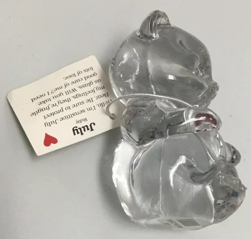 Fenton Crystal Glass sitting Bear-Birthstone red Ruby July - Picture 5 of 10