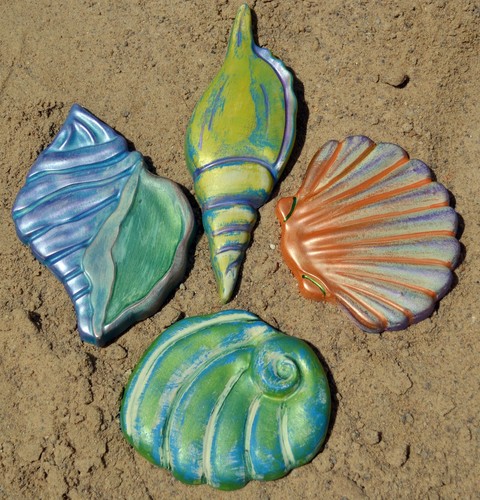Juego de 4 moldes de plástico caracola estrella de mar concha escultura hormigón yeso piedra D97 - Imagen 6 de 11