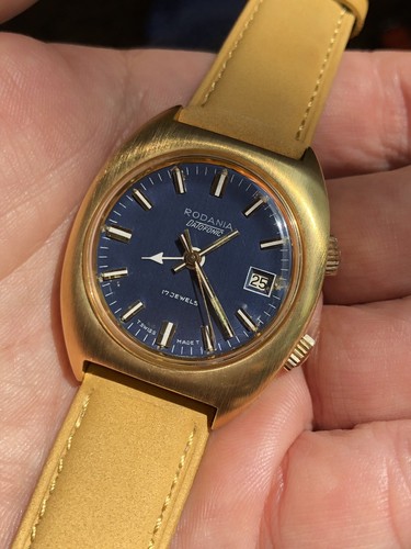 Vintage Rodania Datofonic Manual Alarm Mens Watch Full Set NOS 35mm T Swiss Made - Picture 9 of 12