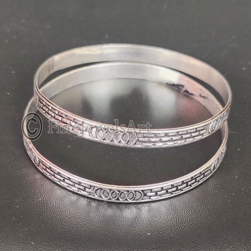 Audi Designer Women 925 Sterling Silver 2 Set Of Bangles Handmade Jewelry MR305 - Picture 3 of 3