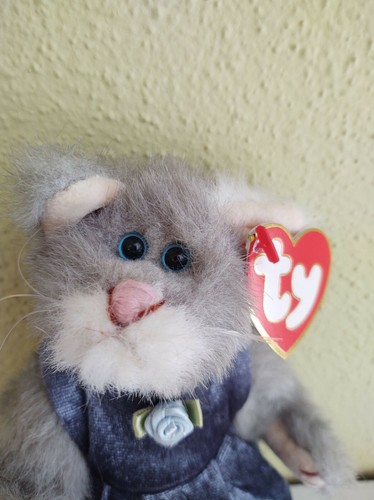 1993 Ty Beanie Baby Attic Treasures Collection Grey Whiskers the Cat Collectible - Bild 2 von 7