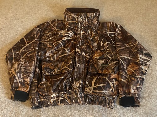 VTG Hodgman Mens XL Camo Jacket Coat Duck Blind Geese Hunting Polyester Tricot - Picture 1 of 20