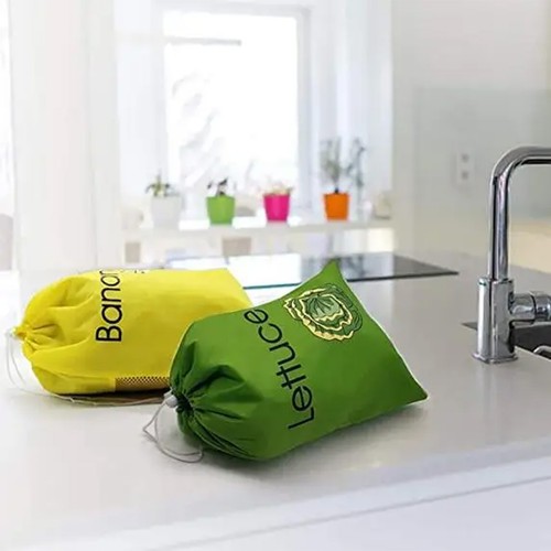Banana Holder Bag for Vegetables Reusable Produce Bags with Drawstring Design - Picture 5 of 14