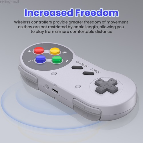 Wireless SNES Controller for Super Nintendo Entertainment System Switch 2 PC MAC - Picture 8 of 33