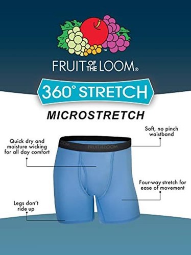 Fruit of the Loom Men's Micro-Stretch Long Leg Boxer Briefs, assorted, Large - - Picture 3 of 5