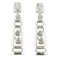 Silver Rennie Mackintosh Style Drop Earrings Silver Rennie Mackintosh Style Drop Earrings