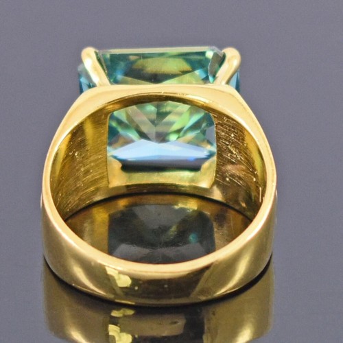 RARE 15.80 Ct Radiant Cut Treated Blue Diamond Men's Ring-Amazing Shine! - Picture 7 of 10