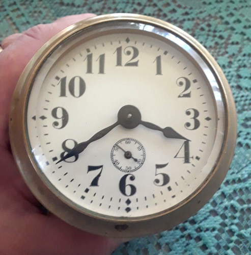 VTG ANTQ Solid Brass Maritime Ship Bulkhead Mech Wind Deck Clock◇XLT◇U.S., WWII? - Picture 2 of 19