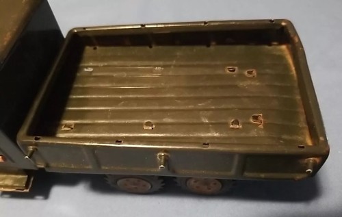 Rare Vintage Haji Tin Toy Friction Army Truck Military Made In Japan HTF 8.5" - Picture 7 of 24