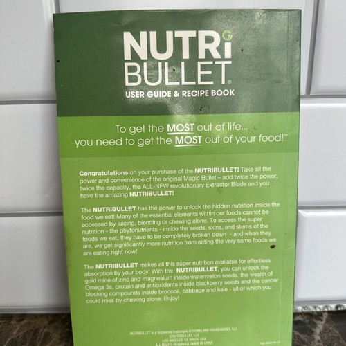NUTRI BULLET GUIDA UTENTE E LIBRETTO RICETTE usato con usura - Foto 2 di 4