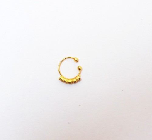 Indian Wedding Nose Ring 18K Gold Plated Nath Mother's Gift Nose Pin Jewelry    - Picture 3 of 4