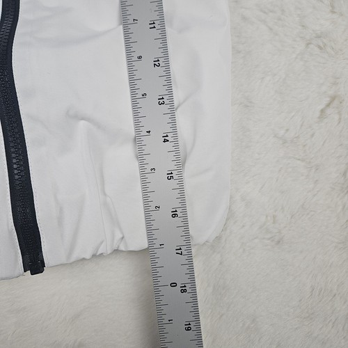 Reebok Cardi B Woven Crop Zip-Up White Bomber Long Sleeve Jacket Women Size XL - Picture 10 of 11
