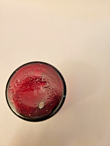 Cranberry mundgeblasenes Glas, handbemalt - Bild 5 von 6