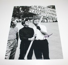 JACK NICKLAUS HAND SIGNED 11x14 B/W PHOTO ARNIE GARY TRIO w/COA PROOF AUGUSTA