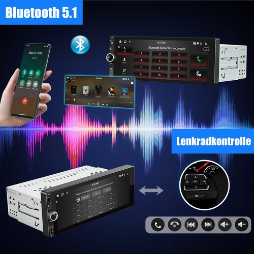DAB+ Carplay 1 DIN Android 13 Autoradio Mit Bluetooth GPS Nav RDS WIFI SWC +Kam - Bild 10 von 16