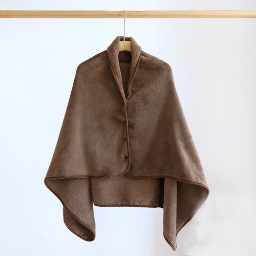 Weiches Fleece Überwurf Decke Poncho Warm Winter Wrap Umhang Schal Snap Knöpfe - Picture 14 of 14