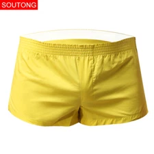 Men's Sexy Low Waist Athleisure Underwear Casual Home Shorts Cotton Bath Suits