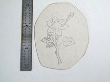 vtg 1960s 1970s Tattoo acetate stencil Lily on Branch FL2