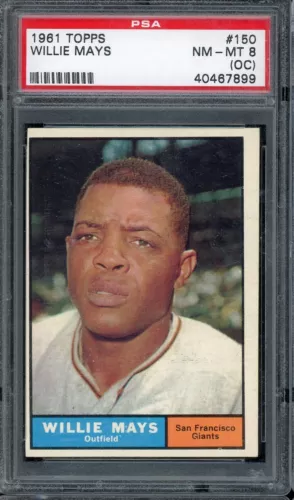 1961 Topps Baseball #150 Willie Mays PSA 8 (OC)