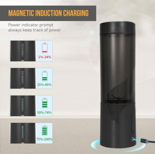 16 Oz Portable Blender with 6 Blades, USB Rechargeable, Magnetic Charging, Black - 第 7/7 張圖片