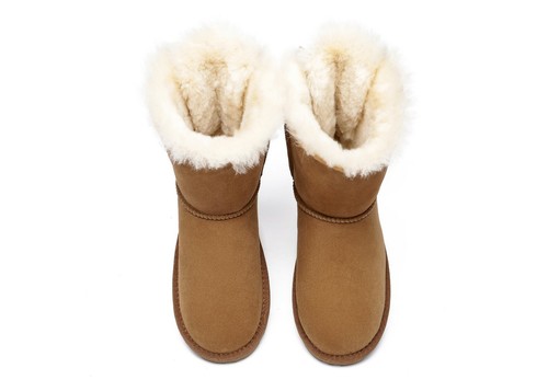 【AUSTRALIAN SHEPHERD® UGG Boots Women Sheepskin Wool Double Back Bow Short Boots - Picture 37 of 56