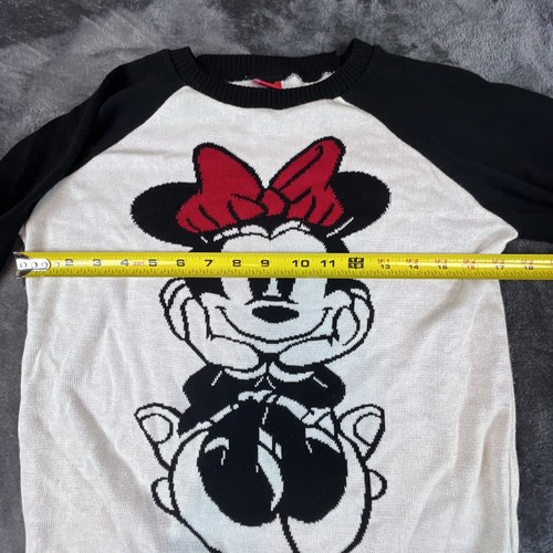Disney Minnie Mouse Sweater Shirt Women Junior Size Small Black White Red Top - Bild 5 von 8