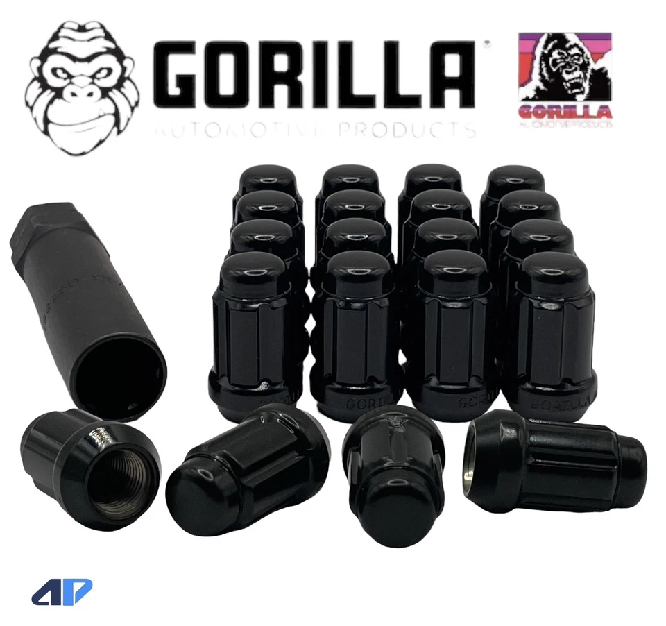 20 Gorilla 6 Spline Tuner Acorn Lock 12x1.25 Black Lug Nuts W/Key for Infiniti - Image 3 of 4