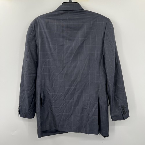 Versace Collection 50 EU Size 40 US Wool Silk Blend Blue Plaid Blazer Sport Coat - Picture 2 of 6