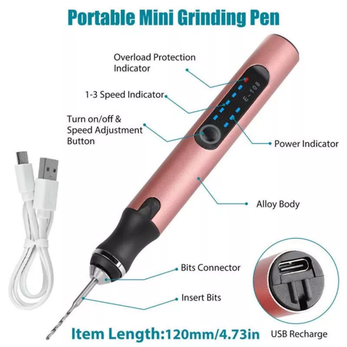 Cordless Engraving Pen USB Rechargable 37 Bits Mini Electric DIY Portable Tool - Picture 6 of 11