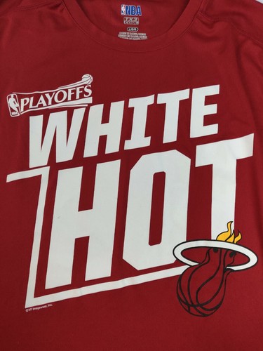 CAMISETA NBA MIAMI HEAT BLANCA HOT PLAYOFFS ROJA TX3 COOL TALLA L 100% POLIÉSTER - Imagen 3 de 6