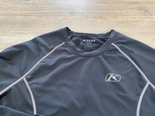 Klim Aggressor 1.0 Base Layer Shirt Mens Large L Black Pullover Crew Snow Sports - Picture 2 of 8